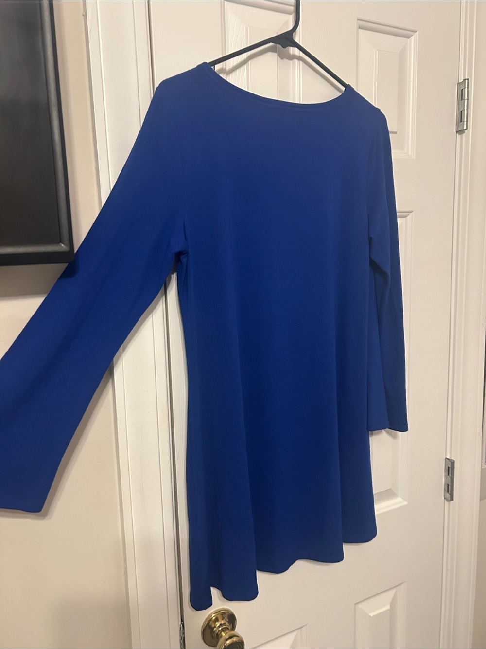 Eileen Fisher Long-Sleeve Swing Dress in Cobalt Blue